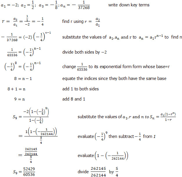 Series Of Geometric Sequence